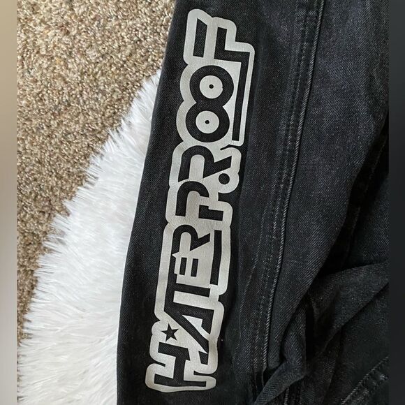 2APM Hater Proof Black Jean Jacket Button Front Embroidered Faux Sherpa Detail - Picture 8 of 16